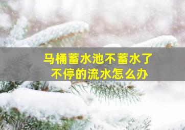 马桶蓄水池不蓄水了 不停的流水怎么办